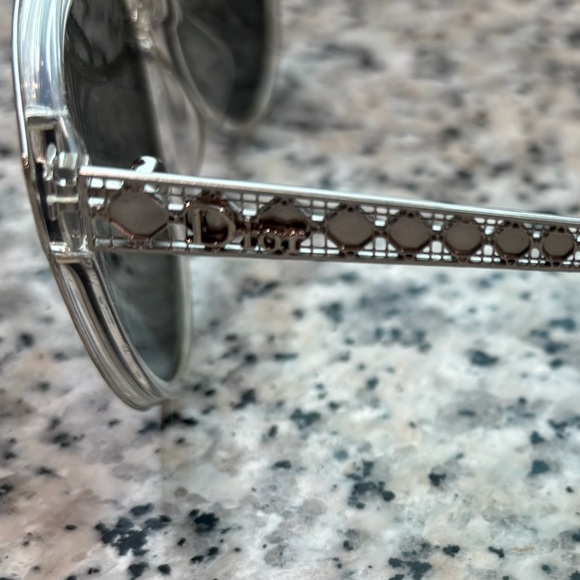 Christian Dior Diorama2 Silver Metallic Mirrored Sunglasses Cat Eye - Picture 10 of 15